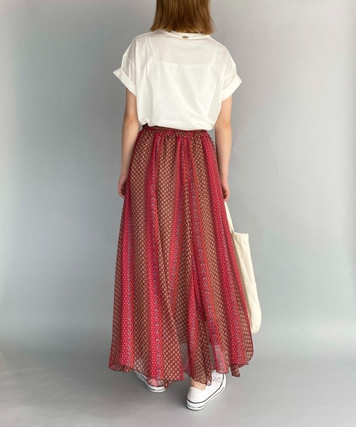 PICCIN（ピッチン）の「エスニックストライププリントスカート（スカート・レディース・ピンク/ベージュ/ブラック・M）」の10枚目の写真