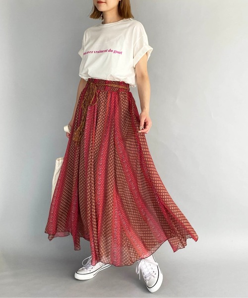 PICCIN（ピッチン）の「エスニックストライププリントスカート（スカート・レディース・ピンク/ベージュ/ブラック・M）」の11枚目の写真