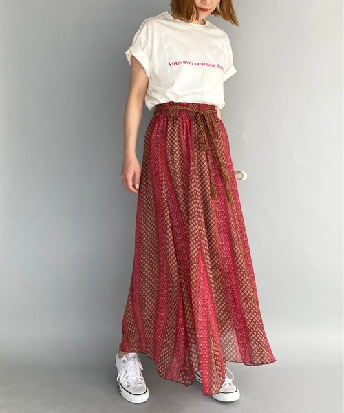 PICCIN（ピッチン）の「エスニックストライププリントスカート（スカート・レディース・ピンク/ベージュ/ブラック・M）」の12枚目の写真