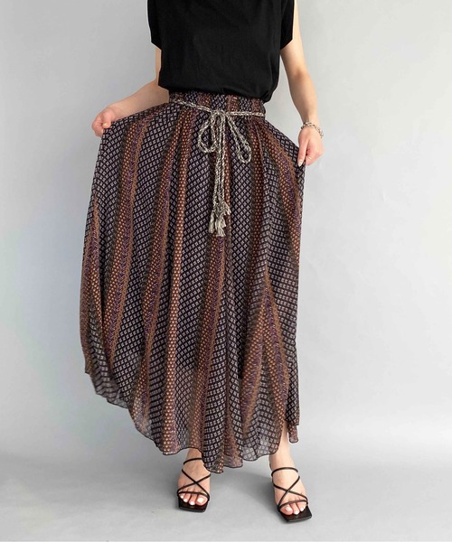 PICCIN（ピッチン）の「エスニックストライププリントスカート（スカート・レディース・ピンク/ベージュ/ブラック・M）」の13枚目の写真