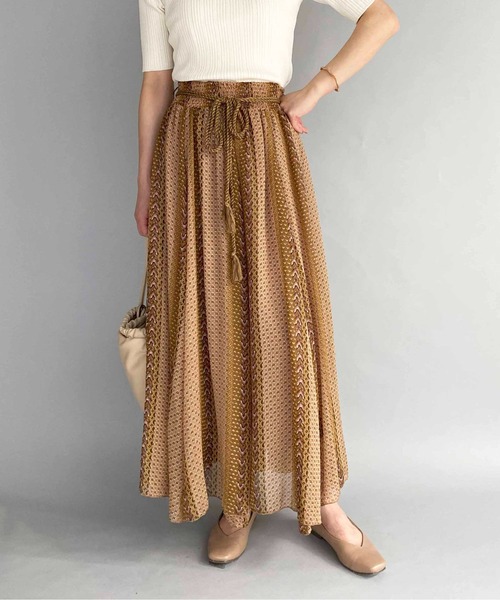 PICCIN（ピッチン）の「エスニックストライププリントスカート（スカート・レディース・ピンク/ベージュ/ブラック・M）」の21枚目の写真