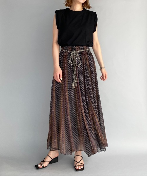 PICCIN（ピッチン）の「エスニックストライププリントスカート（スカート・レディース・ピンク/ベージュ/ブラック・M）」の17枚目の写真