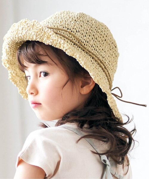 apres les cours（アプレレクール）の「折りたたみハット（ハット・キッズ・ブラウン/アイボリー・50/54/58）」の2枚目の写真