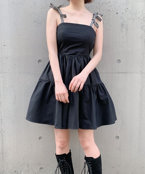 PAIN（ペイン）の「リボンショルダーフレアチュニック（ワンピース・レディース・ホワイト系その他/ブラック系その他/ホワイト×ブラック/ブラック×ホワイト・FREE）」の20枚目の写真