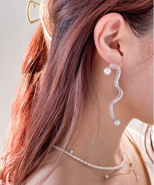 Heather（ヘザー）の「アクリルパールイヤー　948131（ピアス（両耳用）・レディース・クリア/シルバー系その他・ONESIZE）」の2枚目の写真