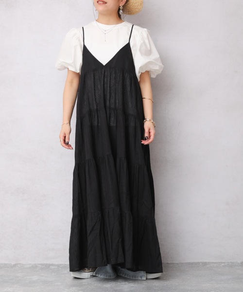 Retro アプレトロ のファッション ワンピース Ap Ap ワンピース インド綿ティアードキャミロングワンピース Zozo限定アイテム