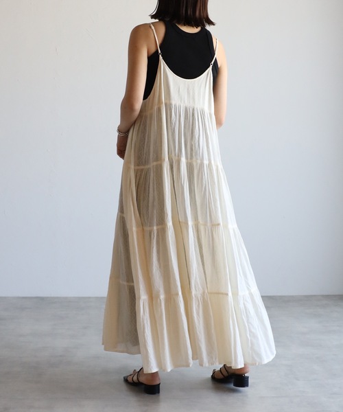 ap retro（アプレトロ）の「インド綿ティアードキャミロングワンピース【ZOZO限定アイテム】（ワンピース・レディース・ブラック/ブラウン/アイボリー/モカ・FREE）」の7枚目の写真