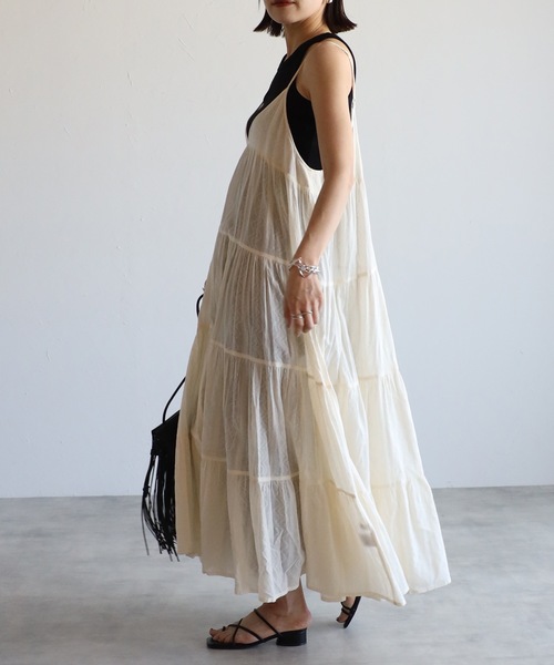 ap retro（アプレトロ）の「インド綿ティアードキャミロングワンピース【ZOZO限定アイテム】（ワンピース・レディース・ブラック/ブラウン/アイボリー/モカ・FREE）」の8枚目の写真