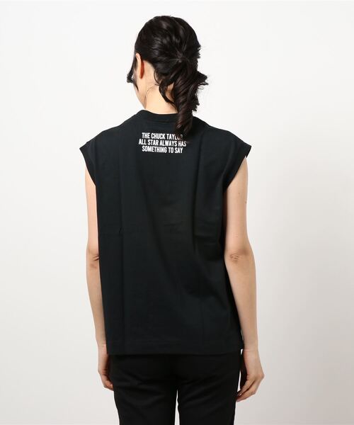 CONVERSE（コンバース）の「CONVERSEフレンチスリーブTシャツ（Tシャツ/カットソー・レディース・ダークブラウン/ホワイト/ブラック・FREE）」の16枚目の写真