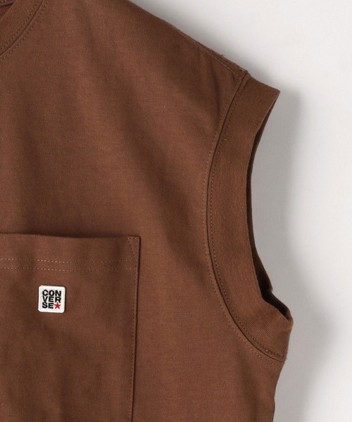 CONVERSE（コンバース）の「CONVERSEフレンチスリーブTシャツ（Tシャツ/カットソー・レディース・ダークブラウン/ホワイト/ブラック・FREE）」の12枚目の写真