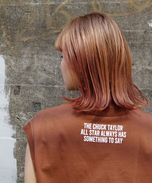 CONVERSE（コンバース）の「CONVERSEフレンチスリーブTシャツ（Tシャツ/カットソー・レディース・ダークブラウン/ホワイト/ブラック・FREE）」の15枚目の写真