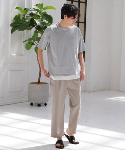 LAKOLE（ラコレ）の「【2点SET】タンクセットTシャツ / 947652（Tシャツ/カットソー・メンズ・グレー/ブラック/ラベンダー/ベージュ・MEDIUM/X-LARGE/LARGE）」の5枚目の写真