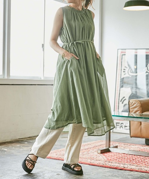 WEGO(ウィゴー)の「WEGO/【ZOZOTOWN&一部店限定】コットンフリルネックワンピース(ワンピース・レディース・ホワイト/ベージュ/カーキ/イエロー・FREE)」の16枚目の写真
