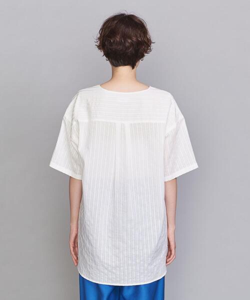 BEAUTY&YOUTH UNITED ARROWS(ビューティーアンドユースユナイテッドアローズ)の「BY カラミ織ストライプ フロントヨークブラウス(シャツ/ブラウス・レディース・ホワイト/ブラック・FREE)」の5枚目の写真