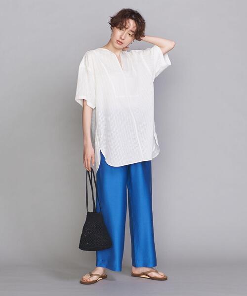 BEAUTY&YOUTH UNITED ARROWS(ビューティーアンドユースユナイテッドアローズ)の「BY カラミ織ストライプ フロントヨークブラウス(シャツ/ブラウス・レディース・ホワイト/ブラック・FREE)」の7枚目の写真