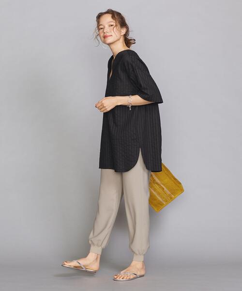 BEAUTY&YOUTH UNITED ARROWS(ビューティーアンドユースユナイテッドアローズ)の「BY カラミ織ストライプ フロントヨークブラウス(シャツ/ブラウス・レディース・ホワイト/ブラック・FREE)」の9枚目の写真