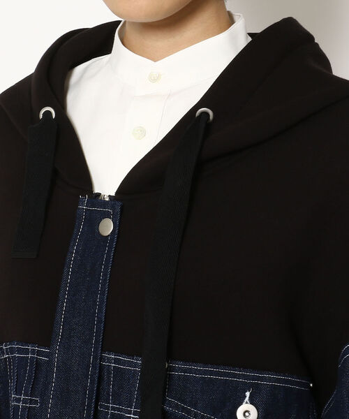 AULA AILA（アウラアイラ）の「AULA AILA（アウラアイラ）別注ﾃﾞﾆﾑｺﾝﾋﾞﾊﾟｰｶｰ（パーカー・レディース・ホワイト/インディゴブルー・0）」の6枚目の写真