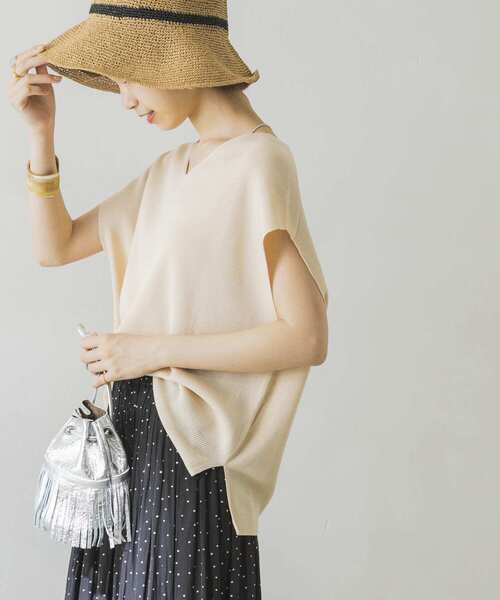 URBAN RESEARCH（アーバンリサーチ）の「ノースリーブミラノリブニット（ニット/セーター・レディース・グリーン/アイボリー/モカ・FREE）」の21枚目の写真