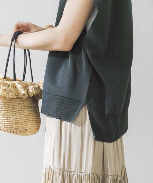 URBAN RESEARCH（アーバンリサーチ）の「ノースリーブミラノリブニット（ニット/セーター・レディース・グリーン/アイボリー/モカ・FREE）」の19枚目の写真