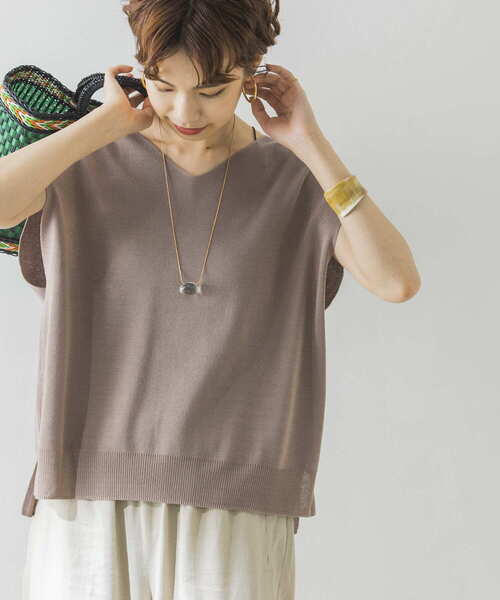 URBAN RESEARCH（アーバンリサーチ）の「ノースリーブミラノリブニット（ニット/セーター・レディース・グリーン/アイボリー/モカ・FREE）」の11枚目の写真