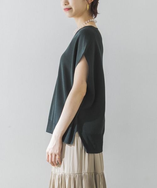 URBAN RESEARCH（アーバンリサーチ）の「ノースリーブミラノリブニット（ニット/セーター・レディース・グリーン/アイボリー/モカ・FREE）」の8枚目の写真