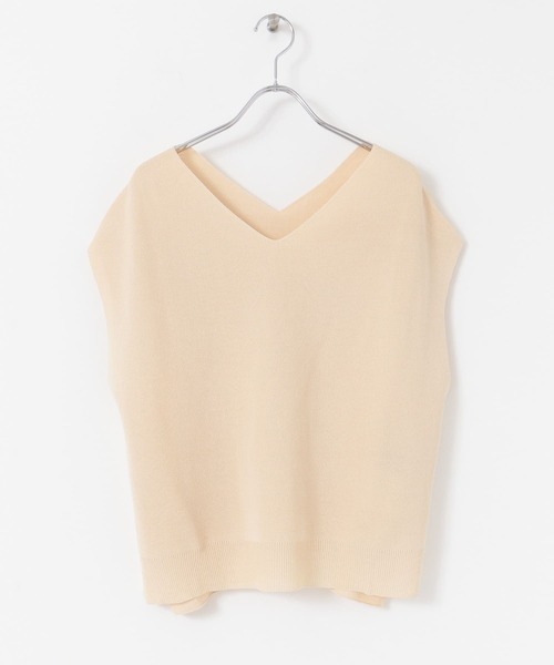 URBAN RESEARCH（アーバンリサーチ）の「ノースリーブミラノリブニット（ニット/セーター・レディース・グリーン/アイボリー/モカ・FREE）」の5枚目の写真