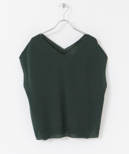 URBAN RESEARCH（アーバンリサーチ）の「ノースリーブミラノリブニット（ニット/セーター・レディース・グリーン/アイボリー/モカ・FREE）」の6枚目の写真