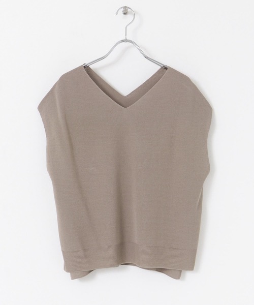 URBAN RESEARCH（アーバンリサーチ）の「ノースリーブミラノリブニット（ニット/セーター・レディース・グリーン/アイボリー/モカ・FREE）」の7枚目の写真