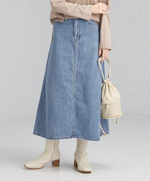 SOMETHING（サムシング）の「【別注】＜SOMETHING(サムシング)＞ デニム フレア スカート（デニムスカート・レディース・ネイビー/グレー/ライトブルー・M/S）」の3枚目の写真