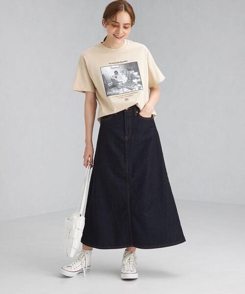 SOMETHING（サムシング）の「【別注】＜SOMETHING(サムシング)＞ デニム フレア スカート（デニムスカート・レディース・ネイビー/グレー/ライトブルー・M/S）」の7枚目の写真