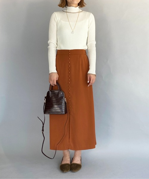 PICCIN（ピッチン）の「ラメロールトリミングニット（ニット/セーター・レディース・ブラック/ブラウン/オフホワイト・M）」の11枚目の写真