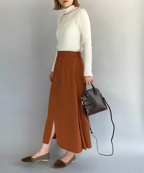 PICCIN（ピッチン）の「ラメロールトリミングニット（ニット/セーター・レディース・ブラック/ブラウン/オフホワイト・M）」の10枚目の写真