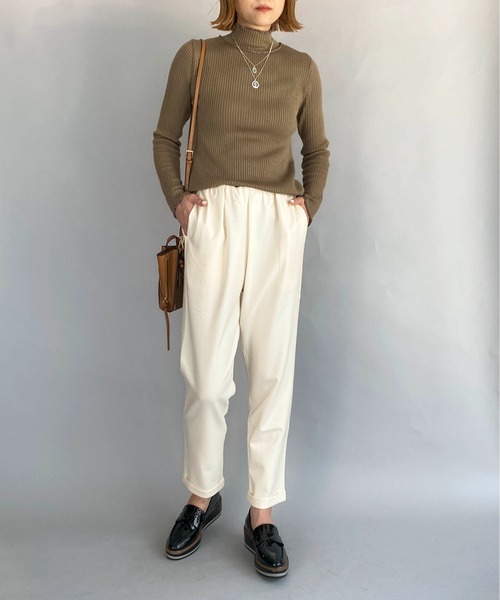 PICCIN（ピッチン）の「ラメロールトリミングニット（ニット/セーター・レディース・ブラック/ブラウン/オフホワイト・M）」の18枚目の写真