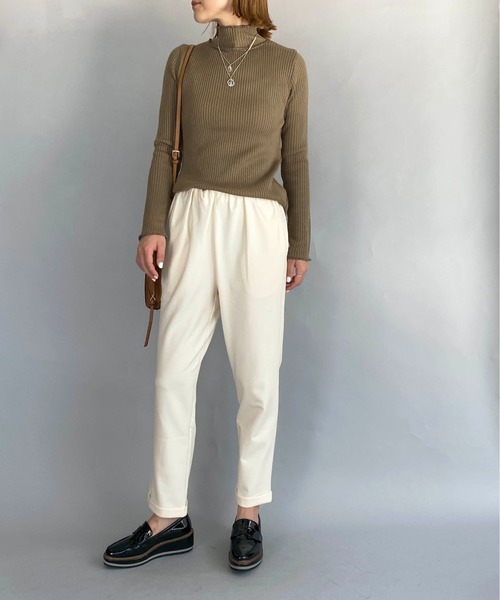 PICCIN（ピッチン）の「ラメロールトリミングニット（ニット/セーター・レディース・ブラック/ブラウン/オフホワイト・M）」の21枚目の写真