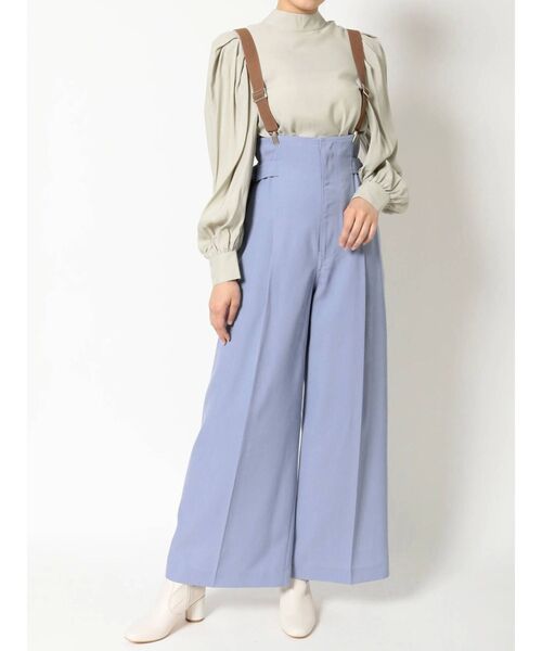 MERCURYDUO（マーキュリーデュオ）の「サスペンダー付ハイウエストパンツ（その他パンツ・レディース・ブルー/アイボリー/ミント・SMALL/MEDIUM）」の3枚目の写真