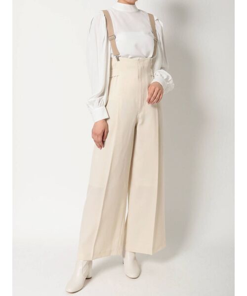 MERCURYDUO（マーキュリーデュオ）の「サスペンダー付ハイウエストパンツ（その他パンツ・レディース・ブルー/アイボリー/ミント・SMALL/MEDIUM）」の2枚目の写真