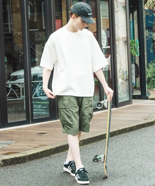 ８(eight)（エイト）の「綾織ワイドショーツ（カーゴパンツ・メンズ・ブラック/オフホワイト/ネイビー/ベージュ/オリーブ・LARGE/MEDIUM/SMALL）」の22枚目の写真