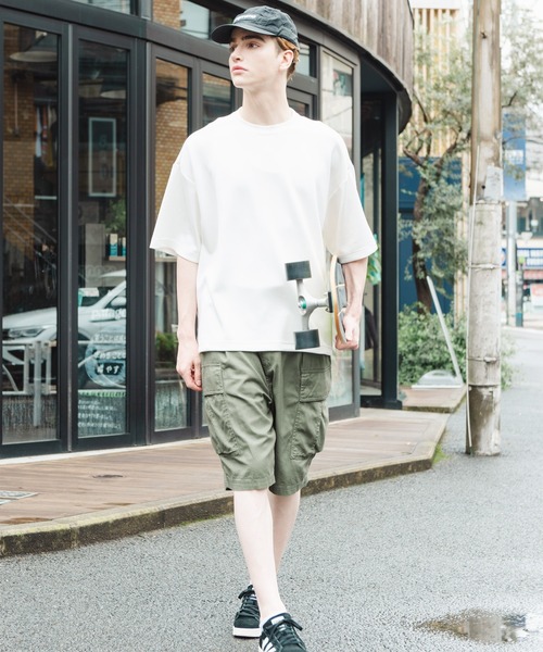 ８(eight)（エイト）の「綾織ワイドショーツ（カーゴパンツ・メンズ・ブラック/オフホワイト/ネイビー/ベージュ/オリーブ・LARGE/MEDIUM/SMALL）」の18枚目の写真