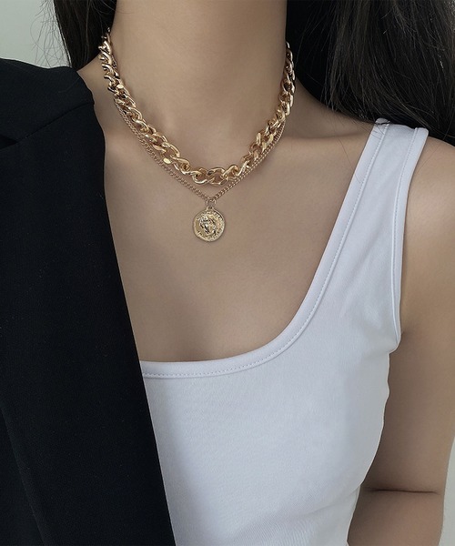 LA VORAGINE（ラ ヴォラジネ）の「チョーカーネックレス２本セット（男女兼用）（チョーカー・レディース・ゴールド/シルバー・FREE）」の8枚目の写真