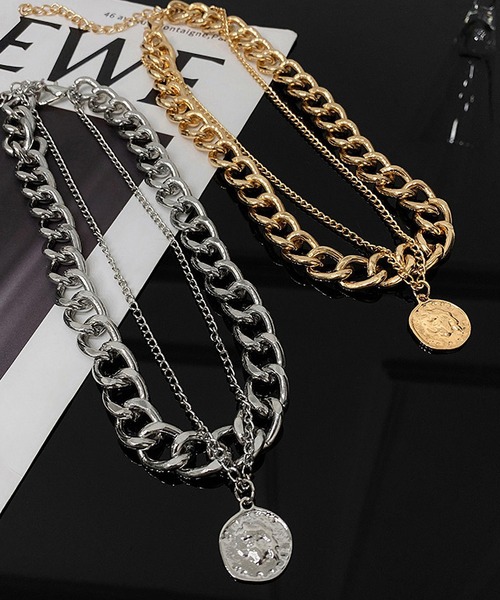 LA VORAGINE（ラ ヴォラジネ）の「チョーカーネックレス２本セット（男女兼用）（チョーカー・レディース・ゴールド/シルバー・FREE）」の9枚目の写真