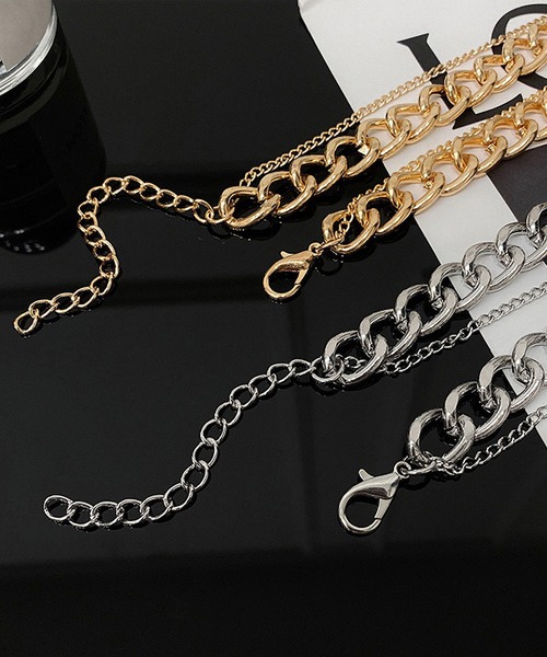 LA VORAGINE（ラ ヴォラジネ）の「チョーカーネックレス２本セット（男女兼用）（チョーカー・レディース・ゴールド/シルバー・FREE）」の4枚目の写真