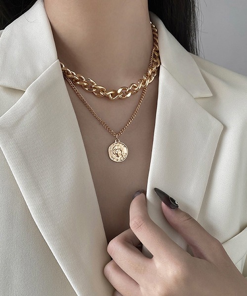 LA VORAGINE（ラ ヴォラジネ）の「チョーカーネックレス２本セット（男女兼用）（チョーカー・レディース・ゴールド/シルバー・FREE）」の10枚目の写真