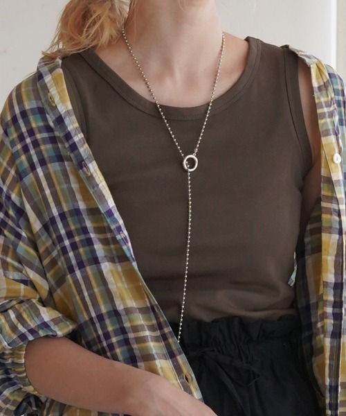 Bou Jeloud(ブージュルード)の「フライスラウンドタンク(Tシャツ/カットソー・レディース・ライトグリーン/オフホワイト/ブラック/A/カーキ・FREE)」の7枚目の写真