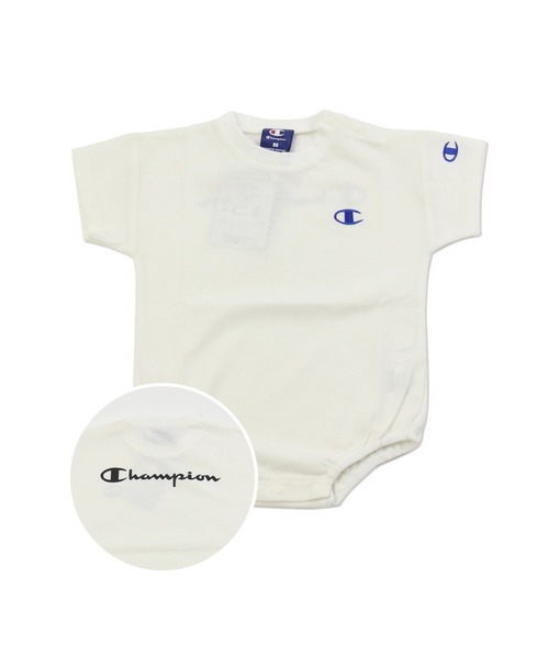 Champion（チャンピオン）の「Champion/チャンピオン　半袖ロンパース（ロンパース・キッズ・ブラック系その他/ブラック/ピンク系その他/オフホワイト/ブラック系その他3/ホワイト系その他/ブルー/ミント/ベージュ/ホワイト系その他2/ブラック系その他2/ベージュ系その他3/ベージュ系その他/ピンク/ホワイト系その他3・70cm/80ｃｍ）」の2枚目の写真