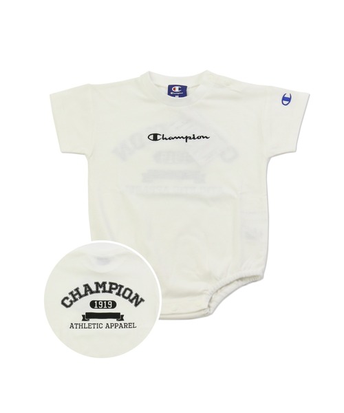 Champion（チャンピオン）の「Champion/チャンピオン　半袖ロンパース（ロンパース・キッズ・ブラック系その他/ブラック/ピンク系その他/オフホワイト/ブラック系その他3/ホワイト系その他/ブルー/ミント/ベージュ/ホワイト系その他2/ブラック系その他2/ベージュ系その他3/ベージュ系その他/ピンク/ホワイト系その他3・70cm/80ｃｍ）」の4枚目の写真