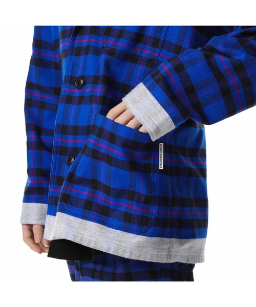 uniform experiment（ユニフォームエクスペリメント）の「LINE  FLANNEL  EASY JACKET（テーラードジャケット・メンズ・ブルー/グリーン・1/2/4/3）」の8枚目の写真