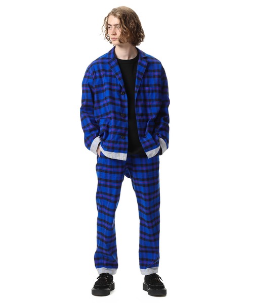 uniform experiment（ユニフォームエクスペリメント）の「LINE  FLANNEL  EASY JACKET（テーラードジャケット・メンズ・ブルー/グリーン・1/2/4/3）」の16枚目の写真
