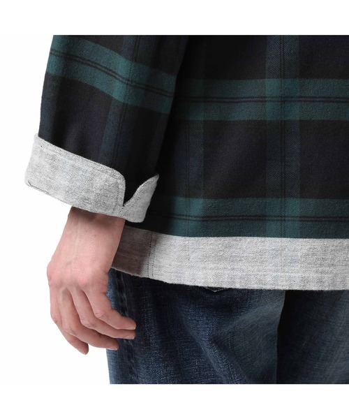 uniform experiment（ユニフォームエクスペリメント）の「LINE  FLANNEL  EASY JACKET（テーラードジャケット・メンズ・ブルー/グリーン・1/2/4/3）」の14枚目の写真