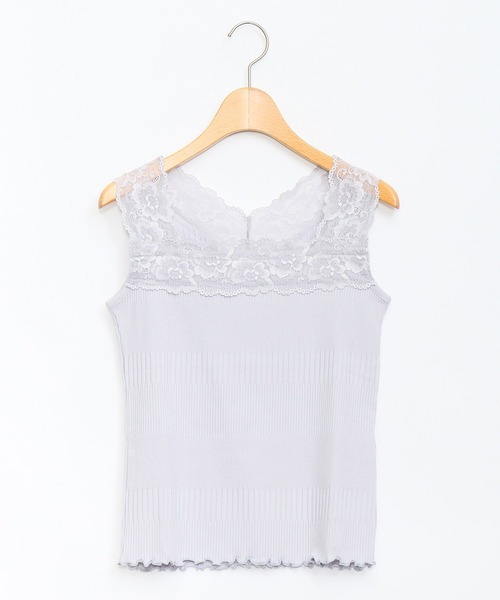 AS KNOW AS PINKY（アズノゥアズピンキー）の「ランダム前後なノースリーブタンクトップ（タンクトップ・レディース・オフホワイト/ブラック/ライトグリーン/ブルー・FREE）」の4枚目の写真