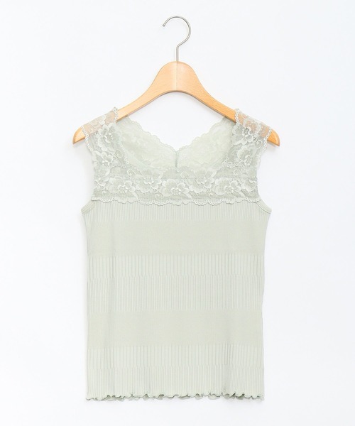 AS KNOW AS PINKY（アズノゥアズピンキー）の「ランダム前後なノースリーブタンクトップ（タンクトップ・レディース・オフホワイト/ブラック/ライトグリーン/ブルー・FREE）」の3枚目の写真